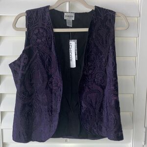 NWT Chico's Deep Purple Textured Vest Size 0